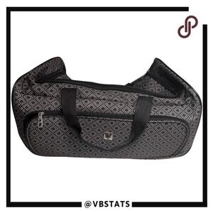 Unisex‎ Geometric Lightweight Travel Luggage Carry On Rolling Bag Black White